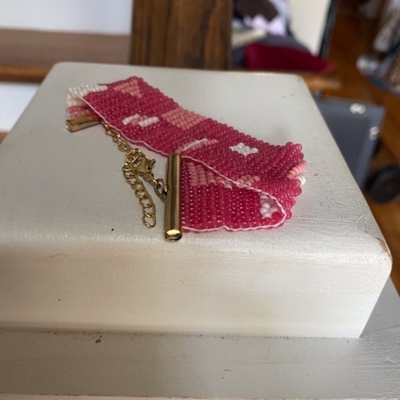 Anthropologie Pink Beaded Bracelet - Picture 2 of 4